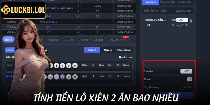 Cách để tính lô xiên 2 ăn bao nhiêu sao cho hợp lý